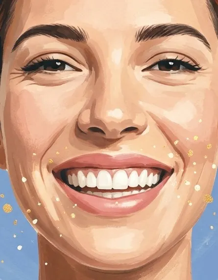 Ilustración de una sonrisa con dientes blancos