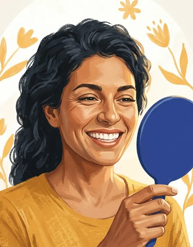 Ilustración de un paciente sonriente, dentista en Tomelloso