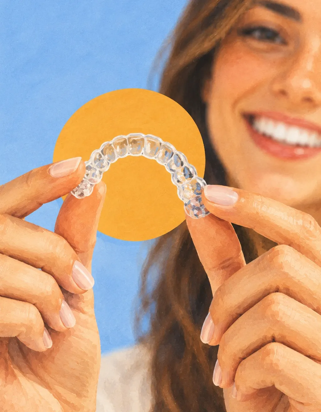 Ilustración de un paciente sonriente, dentista en Miguelturra